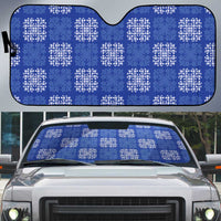 Royal Blue Palaka Quilt Hawaii Auto Sun Shade Traditional Hawaii-plaid Pattern - Polynesian Pride