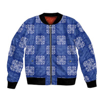 Royal Blue Palaka Quilt Hawaii Bomber Jacket Traditional Hawaii-plaid Pattern - Polynesian Pride