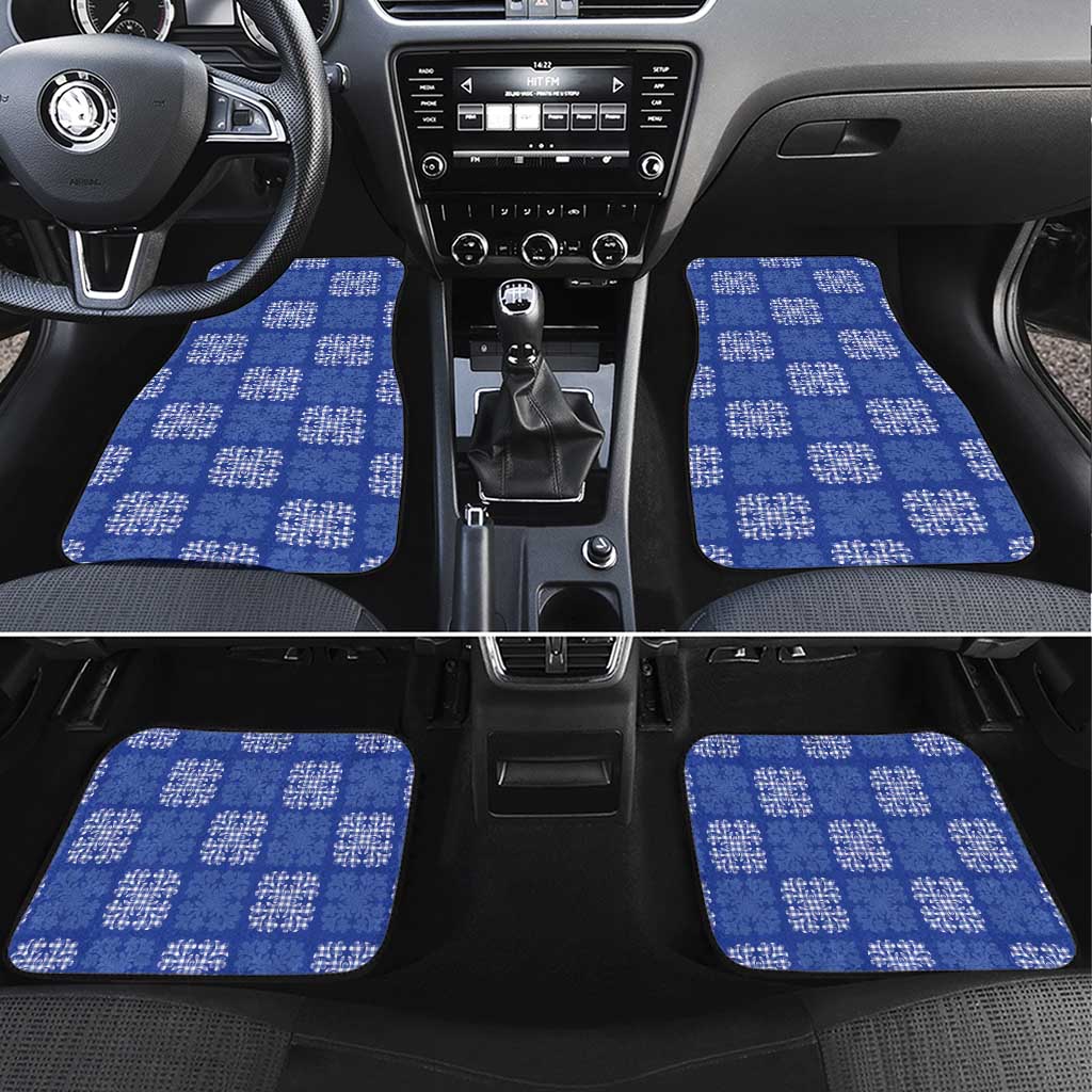 Royal Blue Palaka Quilt Hawaii Car Mats Traditional Hawaii-plaid Pattern - Polynesian Pride