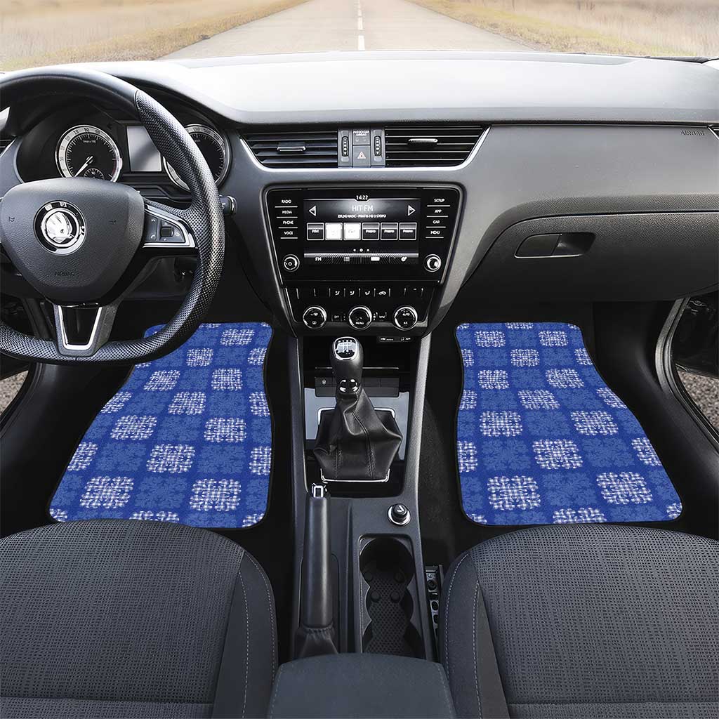 Royal Blue Palaka Quilt Hawaii Car Mats Traditional Hawaii-plaid Pattern - Polynesian Pride