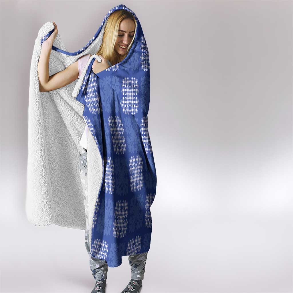 Royal Blue Palaka Quilt Hawaii Hooded Blanket Traditional Hawaii-plaid Pattern - Polynesian Pride
