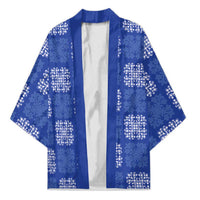 Royal Blue Palaka Quilt Hawaii Kimono Traditional Hawaii-plaid Pattern - Polynesian Pride