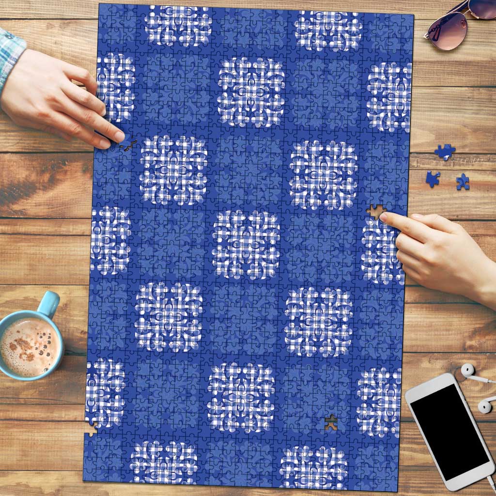 Royal Blue Palaka Quilt Hawaii Puzzle Traditional Hawaii-plaid Pattern - Polynesian Pride
