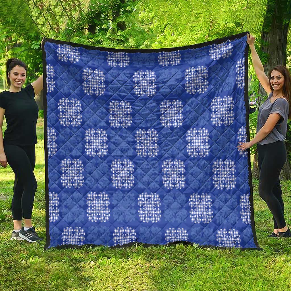 Royal Blue Palaka Quilt Hawaii Quilt Traditional Hawaii-plaid Pattern - Polynesian Pride