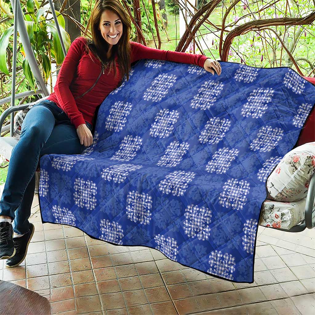Royal Blue Palaka Quilt Hawaii Quilt Traditional Hawaii-plaid Pattern - Polynesian Pride