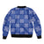 Royal Blue Palaka Quilt Hawaii Sleeve Zip Bomber Jacket Traditional Hawaii-plaid Pattern - Polynesian Pride