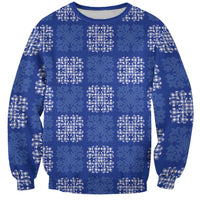Royal Blue Palaka Quilt Hawaii Sweatshirt Traditional Hawaii-plaid Pattern - Polynesian Pride