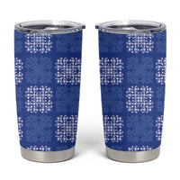 Royal Blue Palaka Quilt Hawaii Tumbler Cup Traditional Hawaii-plaid Pattern - Polynesian Pride
