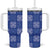 Royal Blue Palaka Quilt Hawaii Tumbler With Handle Traditional Hawaii-plaid Pattern - Polynesian Pride