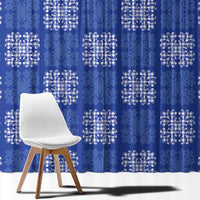 Royal Blue Palaka Quilt Hawaii Window Curtain Traditional Hawaii-plaid Pattern - Polynesian Pride