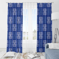 Royal Blue Palaka Quilt Hawaii Window Curtain Traditional Hawaii-plaid Pattern - Polynesian Pride