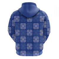 Royal Blue Palaka Quilt Hawaii Zip Hoodie Traditional Hawaii-plaid Pattern - Polynesian Pride