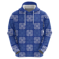 Royal Blue Palaka Quilt Hawaii Zip Hoodie Traditional Hawaii-plaid Pattern - Polynesian Pride