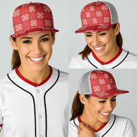 Red Palaka Quilt Hawaii Baseball Net Cap Traditional Hawaii-plaid Pattern - Polynesian Pride