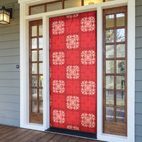 Red Palaka Quilt Hawaii Door Cover Traditional Hawaii-plaid Pattern - Polynesian Pride