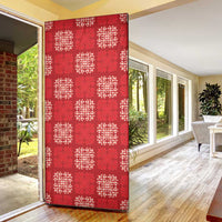 Red Palaka Quilt Hawaii Door Cover Traditional Hawaii-plaid Pattern - Polynesian Pride