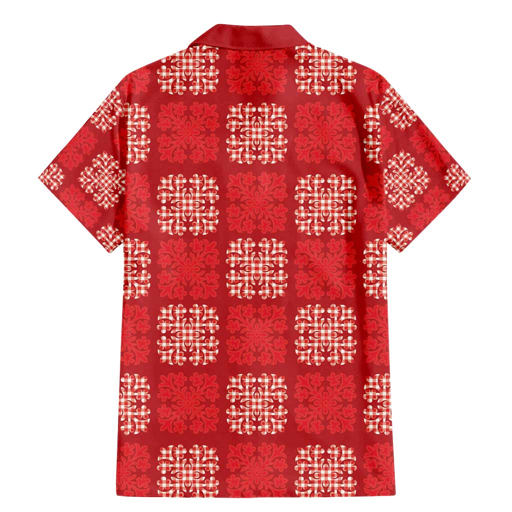 Red Palaka Quilt Hawaii Family Matching Mermaid Dress and Hawaiian Shirt Traditional Hawaii-plaid Pattern - Polynesian Pride