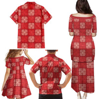 Red Palaka Quilt Hawaii Family Matching Puletasi and Hawaiian Shirt Traditional Hawaii-plaid Pattern - Polynesian Pride