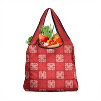 Red Palaka Quilt Hawaii Grocery Bag Traditional Hawaii-plaid Pattern - Polynesian Pride