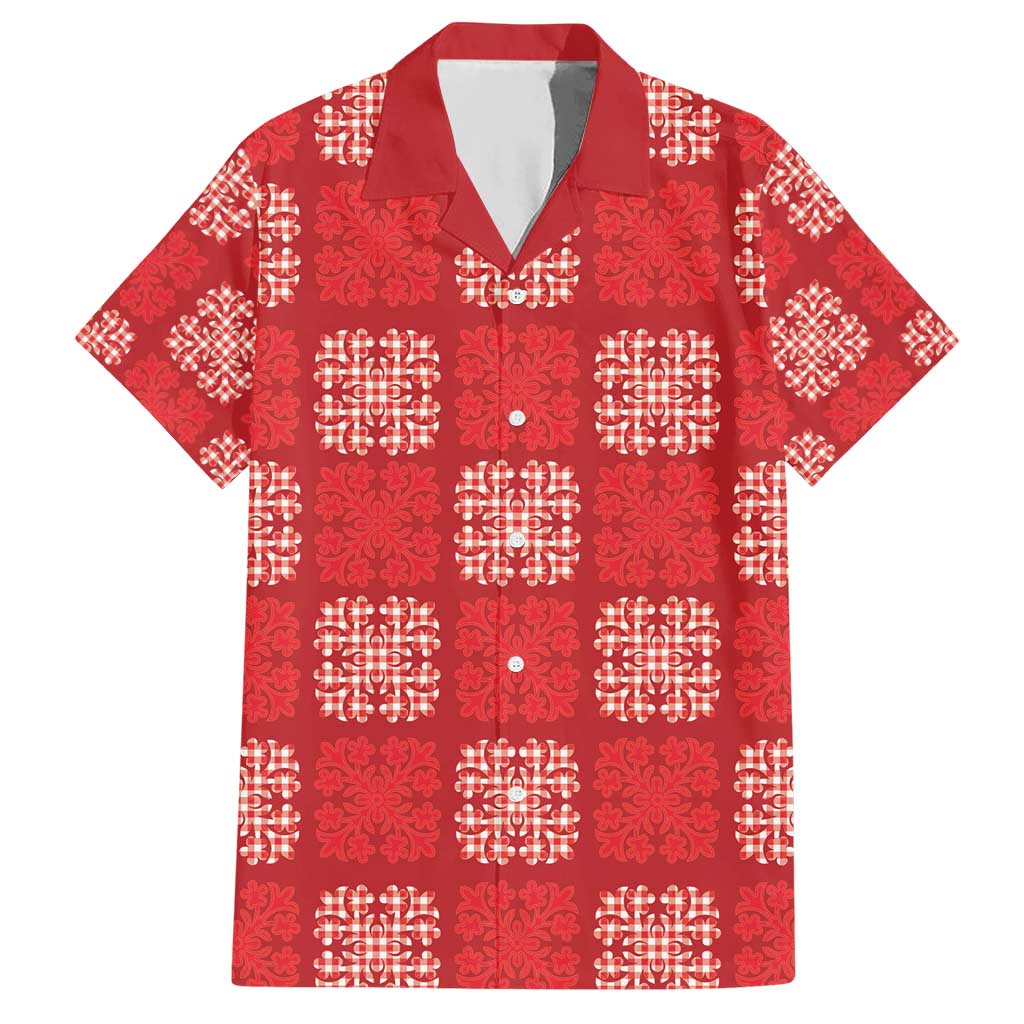 Red Palaka Quilt Hawaii Hawaiian Shirt Traditional Hawaii-plaid Pattern - Polynesian Pride