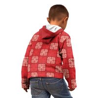Red Palaka Quilt Hawaii Kid Hoodie Traditional Hawaii-plaid Pattern - Polynesian Pride