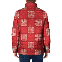 Red Palaka Quilt Hawaii Padded Jacket Traditional Hawaii-plaid Pattern - Polynesian Pride