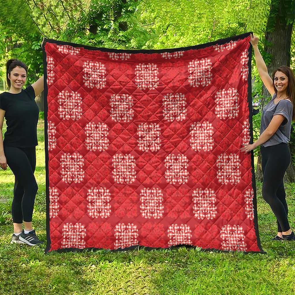 Red Palaka Quilt Hawaii Quilt Traditional Hawaii-plaid Pattern - Polynesian Pride