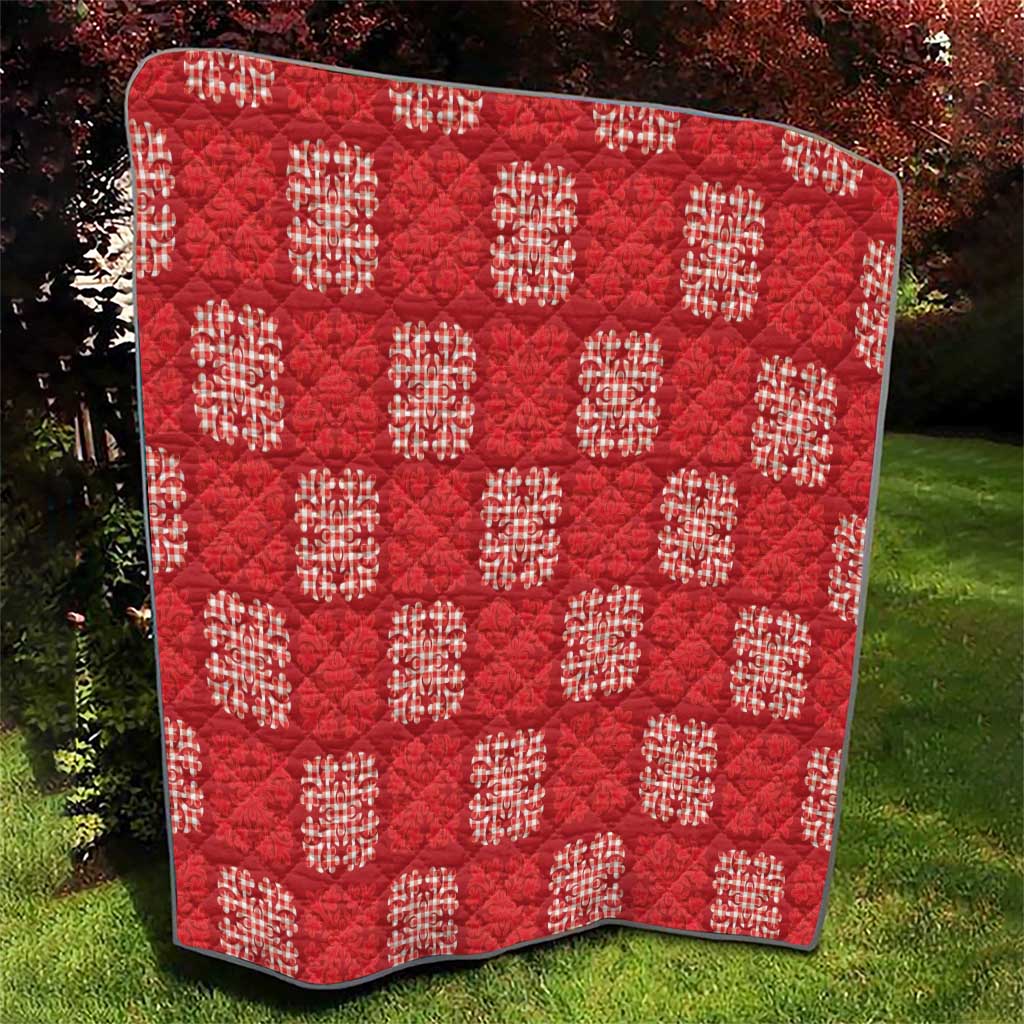 Red Palaka Quilt Hawaii Quilt Traditional Hawaii-plaid Pattern - Polynesian Pride