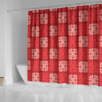 Red Palaka Quilt Hawaii Shower Curtain Traditional Hawaii-plaid Pattern - Polynesian Pride
