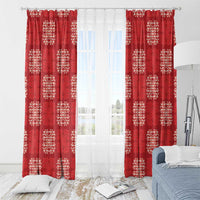 Red Palaka Quilt Hawaii Window Curtain Traditional Hawaii-plaid Pattern - Polynesian Pride