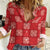 Red Palaka Quilt Hawaii Women Casual Shirt Traditional Hawaii-plaid Pattern - Polynesian Pride