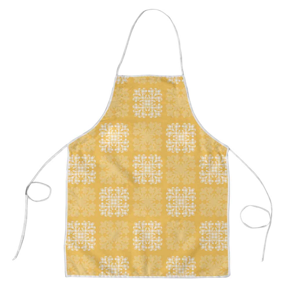Yellow Palaka Quilt Hawaii Apron Traditional Hawaii-plaid Pattern - Polynesian Pride