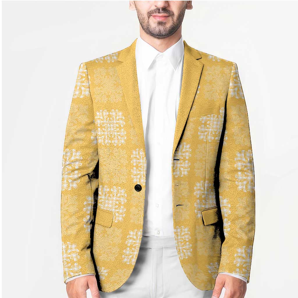Yellow Palaka Quilt Hawaii Blazer Traditional Hawaii-plaid Pattern - Polynesian Pride