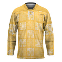 Yellow Palaka Quilt Hawaii Hockey Jersey Traditional Hawaii-plaid Pattern - Polynesian Pride