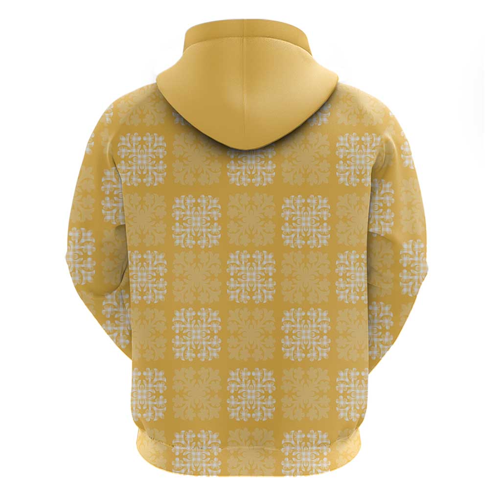 Yellow Palaka Quilt Hawaii Hoodie Traditional Hawaii-plaid Pattern - Polynesian Pride