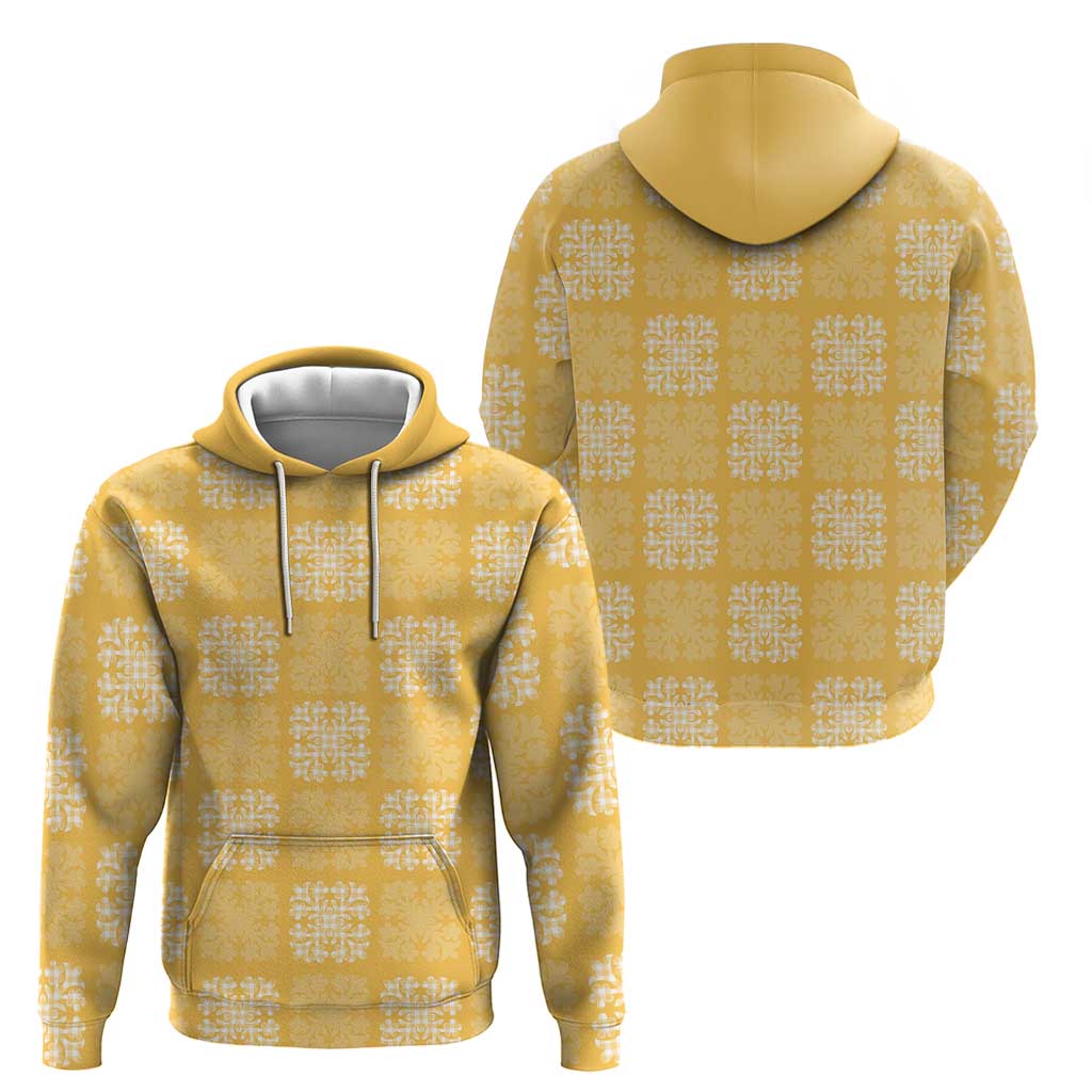 Yellow Palaka Quilt Hawaii Hoodie Traditional Hawaii-plaid Pattern - Polynesian Pride