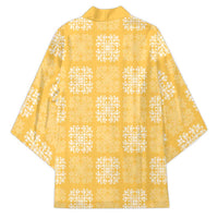 Yellow Palaka Quilt Hawaii Kimono Traditional Hawaii-plaid Pattern - Polynesian Pride