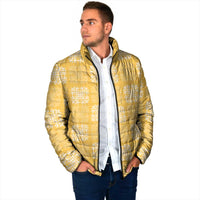 Yellow Palaka Quilt Hawaii Padded Jacket Traditional Hawaii-plaid Pattern - Polynesian Pride