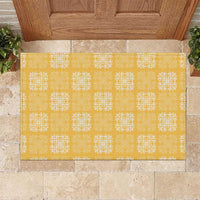 Yellow Palaka Quilt Hawaii Rubber Doormat Traditional Hawaii-plaid Pattern - Polynesian Pride