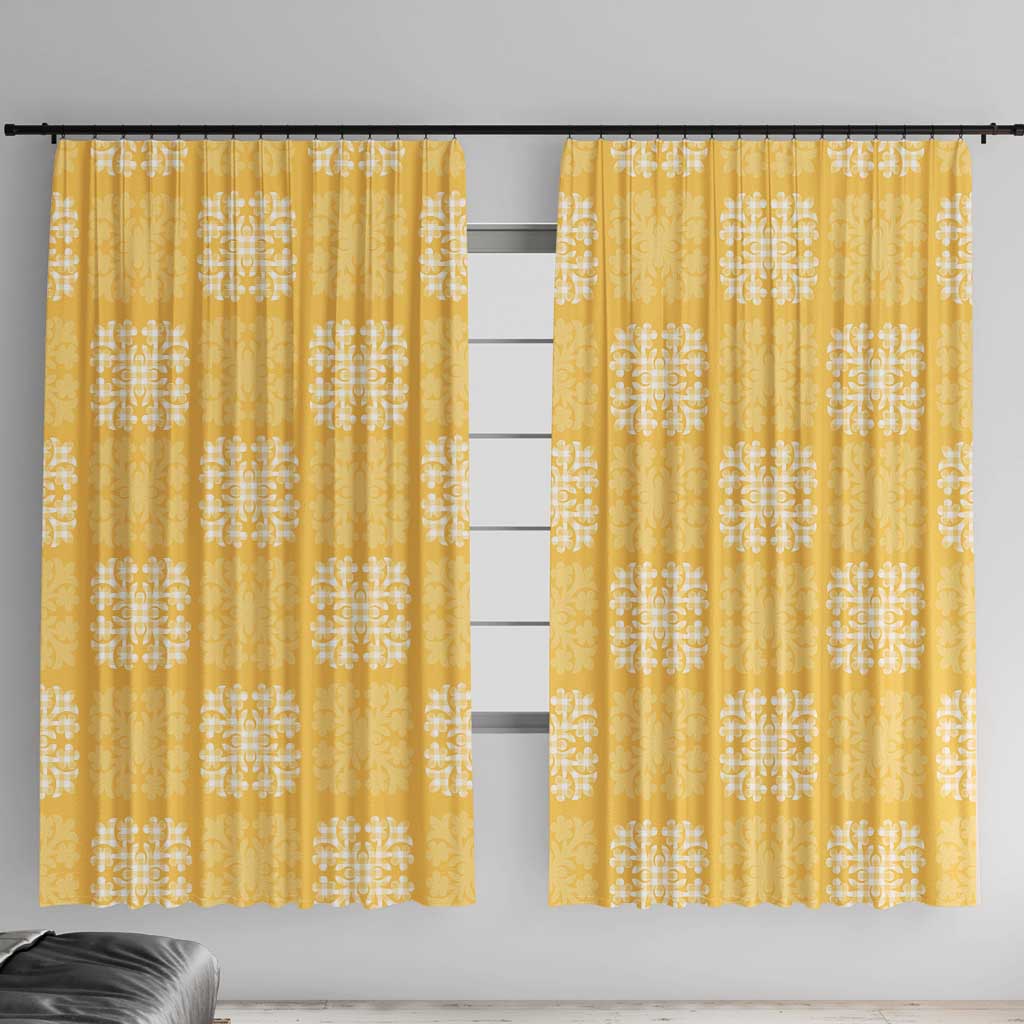 Yellow Palaka Quilt Hawaii Window Curtain Traditional Hawaii-plaid Pattern - Polynesian Pride