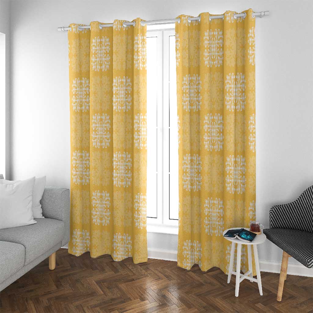 Yellow Palaka Quilt Hawaii Window Curtain Traditional Hawaii-plaid Pattern - Polynesian Pride