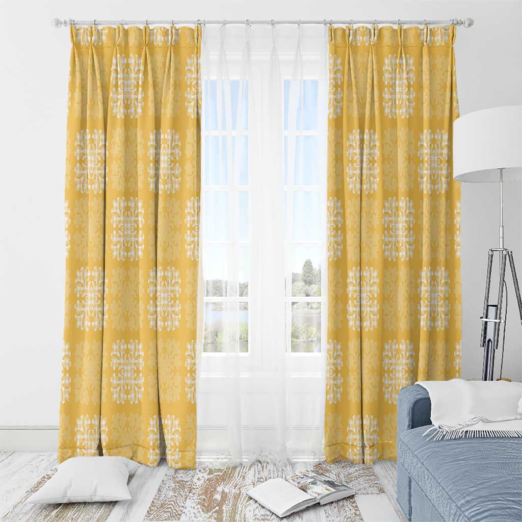 Yellow Palaka Quilt Hawaii Window Curtain Traditional Hawaii-plaid Pattern - Polynesian Pride