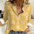 Yellow Palaka Quilt Hawaii Women Casual Shirt Traditional Hawaii-plaid Pattern - Polynesian Pride