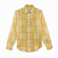 Yellow Palaka Quilt Hawaii Women Casual Shirt Traditional Hawaii-plaid Pattern - Polynesian Pride