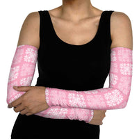 Pink Palaka Quilt Hawaii Arm Sleeves Traditional Hawaii-plaid Pattern - Polynesian Pride