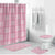 Pink Palaka Quilt Hawaii Bathroom Set Traditional Hawaii-plaid Pattern - Polynesian Pride