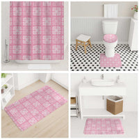 Pink Palaka Quilt Hawaii Bathroom Set Traditional Hawaii-plaid Pattern - Polynesian Pride
