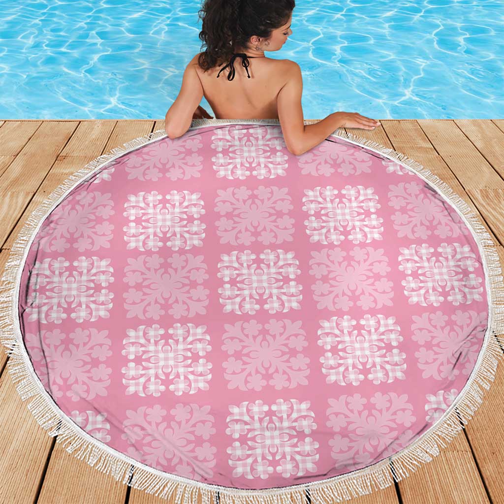 Pink Palaka Quilt Hawaii Beach Blanket Traditional Hawaii-plaid Pattern - Polynesian Pride