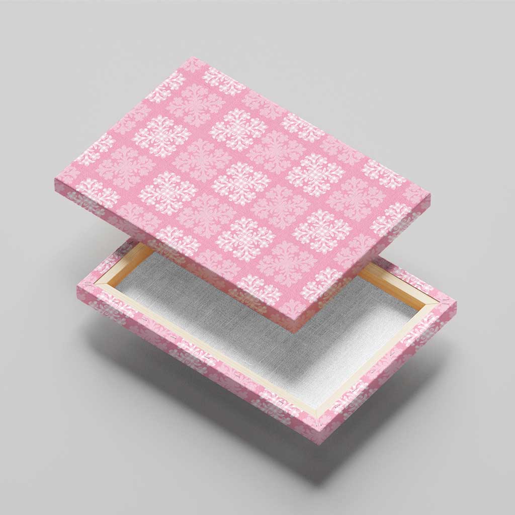 Pink Palaka Quilt Hawaii Canvas Wall Art Traditional Hawaii-plaid Pattern - Polynesian Pride