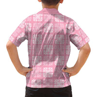 Pink Palaka Quilt Hawaii Family Matching Long Sleeve Bodycon Dress and Hawaiian Shirt Traditional Hawaii-plaid Pattern - Polynesian Pride